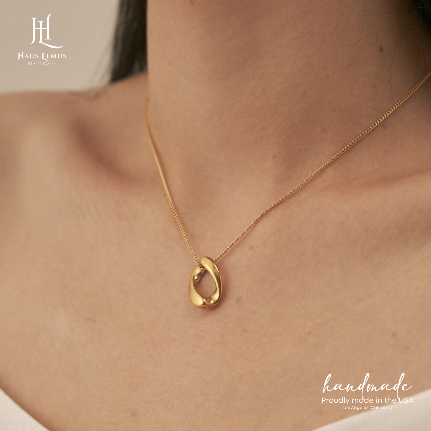 18K Gold Infinity Loop Necklace