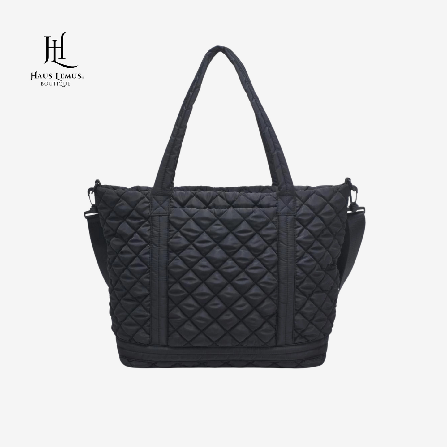 Quilted Nylon Travel Tote with Removable Strap