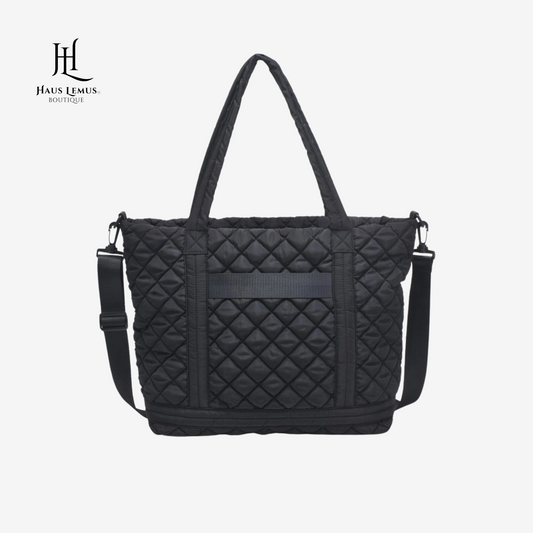 Quilted Nylon Travel Tote with Removable Strap